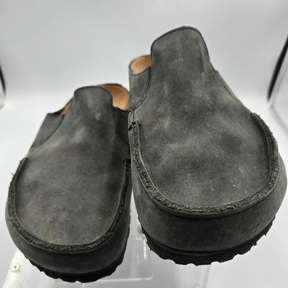 Birki's Birkenstock Naples Suede Clogs 38 L7 M5 Slip On Comfort‎ Footbed Shoe